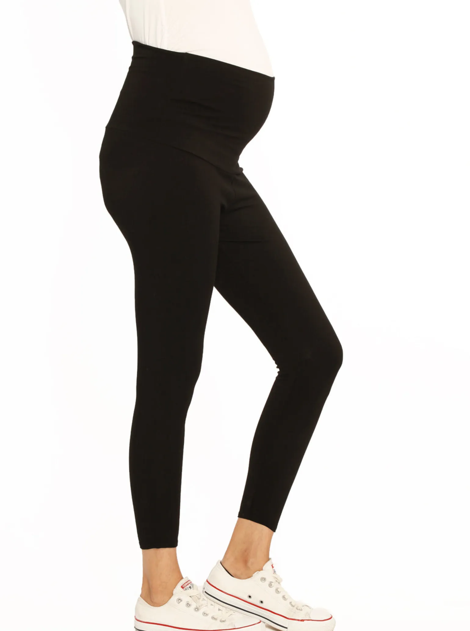 Maternity Foldable Waist Band Tight 7/8 Length Legging