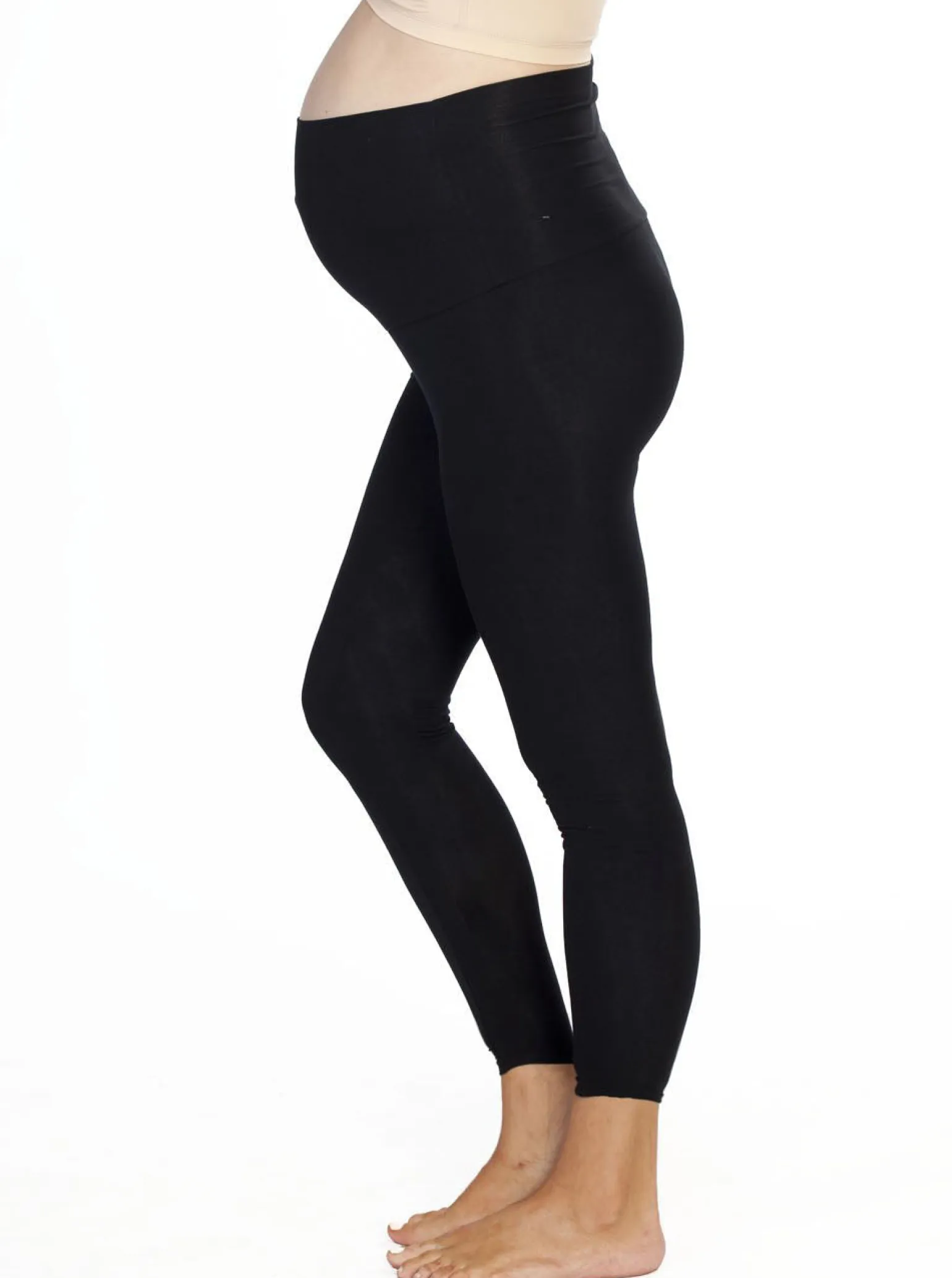 Maternity Foldable Waist Band Tight 7/8 Length Legging