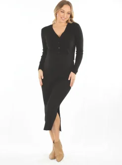 Maternity Long Sleeve Cardigan in Black