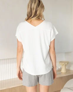 Maternity Loose Fit Swing Top in White