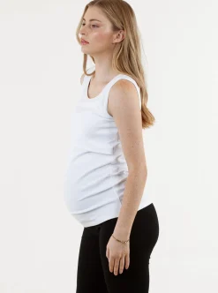 Maternity & Nursing Cotton Tank - White