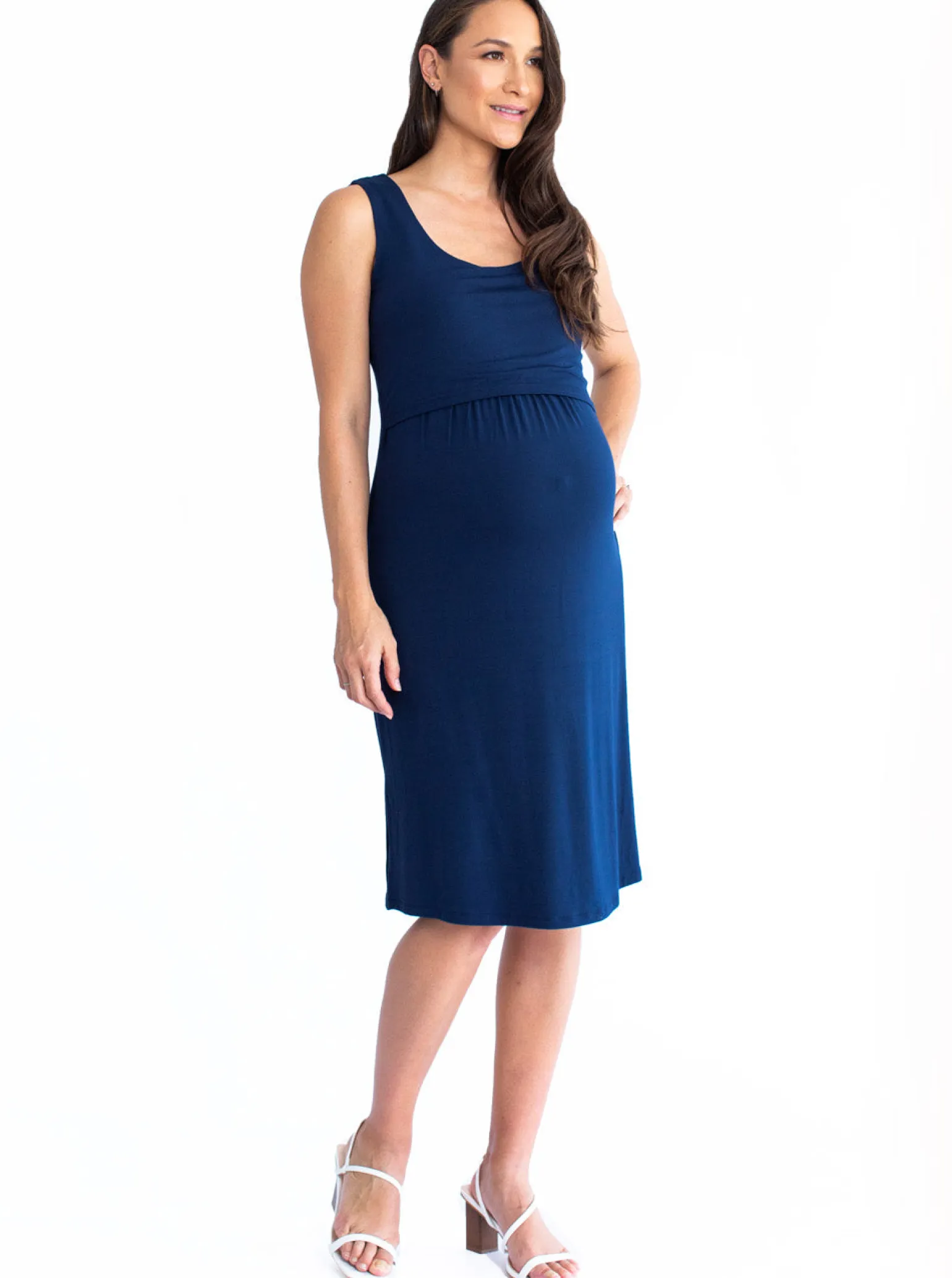 Maternity & Nursing Sleeveless Dress in Black or Navy
