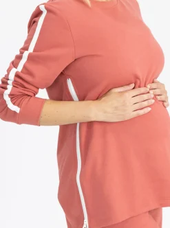 Maternity Sweat Top in Coral