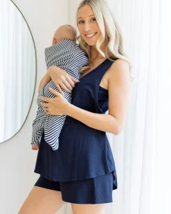 Maternity Swing Tank with Nursing Opening in Navy