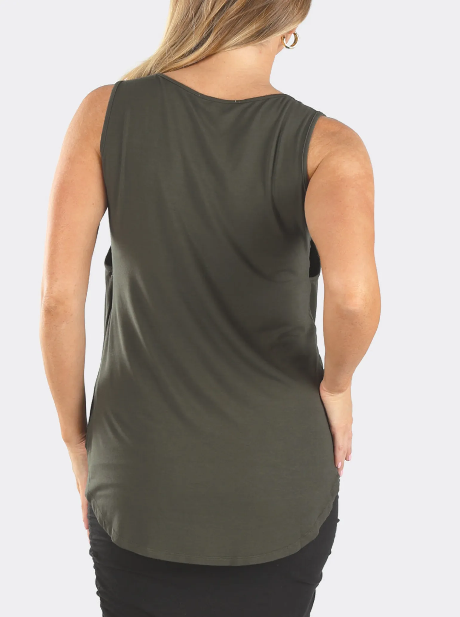 Maternity Swing Tank with Nursing Opening in Khaki