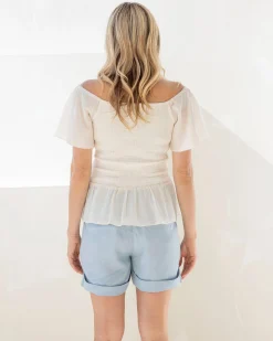 Maternity Tencel Summer Shorts in Blue