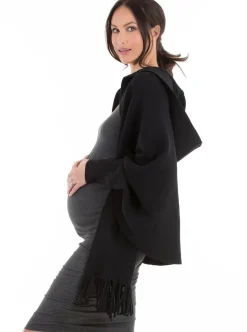 Maternity Wool Blend Winter Cape - Black