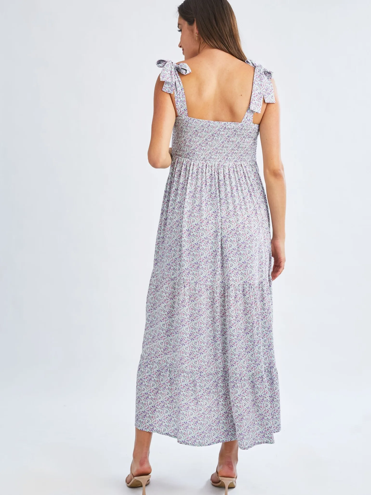 Maxi Liliana Maternity Dress in Iris Print