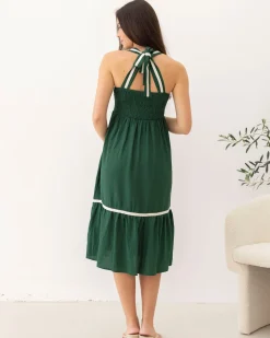 Meliza Maternity Party Dress in Green