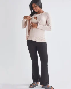 Monique Long Sleeve Nursing Nude Pink Petal Top