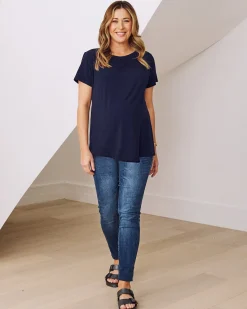 Monique Maternity Nursing Petal Top -Midnight Navy