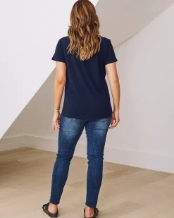 Monique Maternity Nursing Petal Top -Midnight Navy