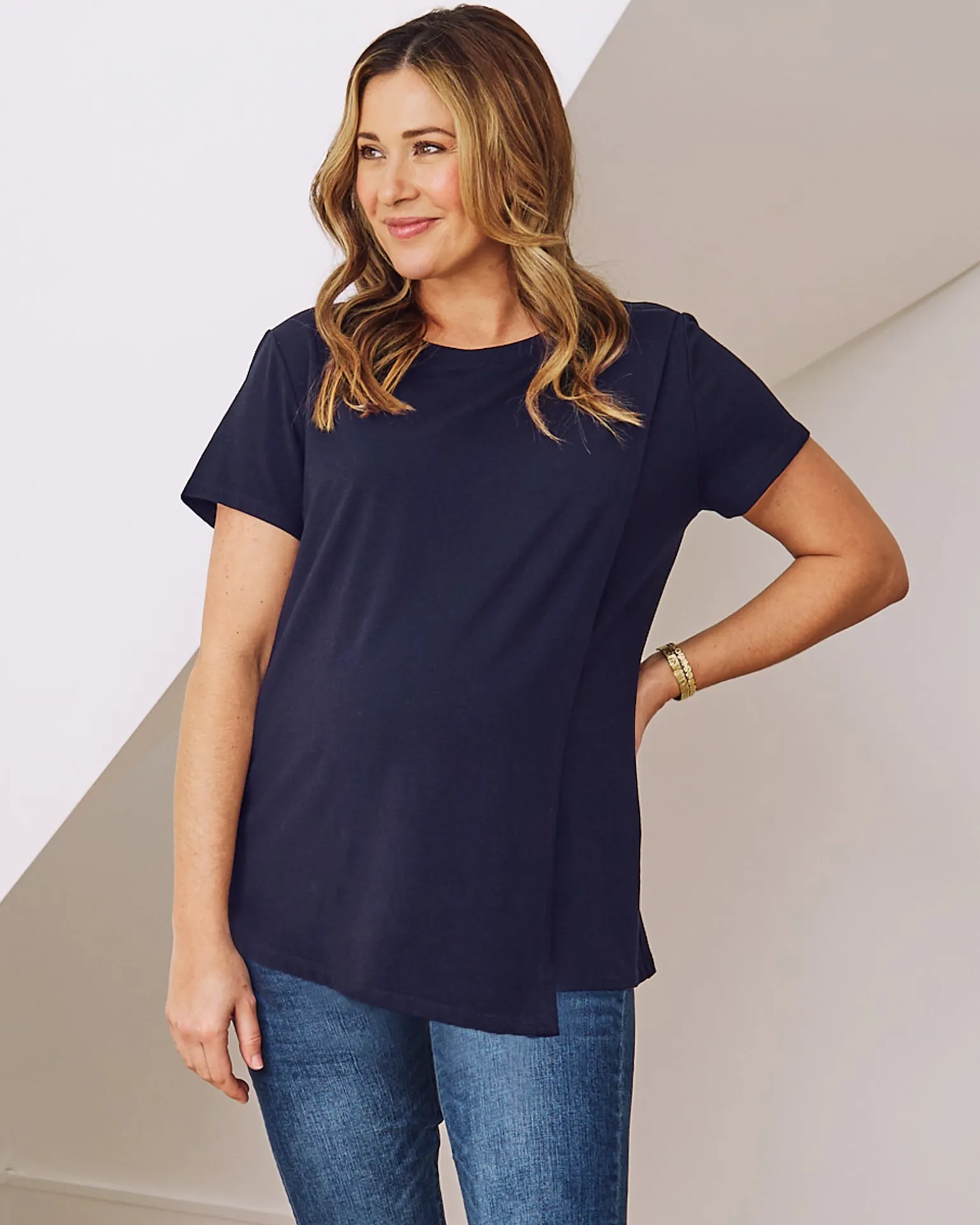Monique Maternity Nursing Petal Top -Midnight Navy