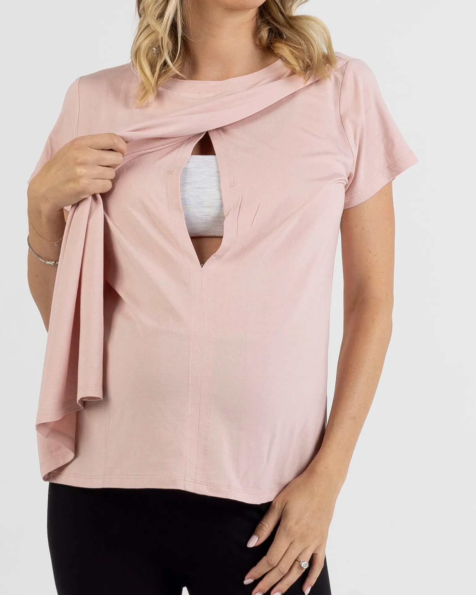Monique Maternity Nursing Petal Top - Blush Pink