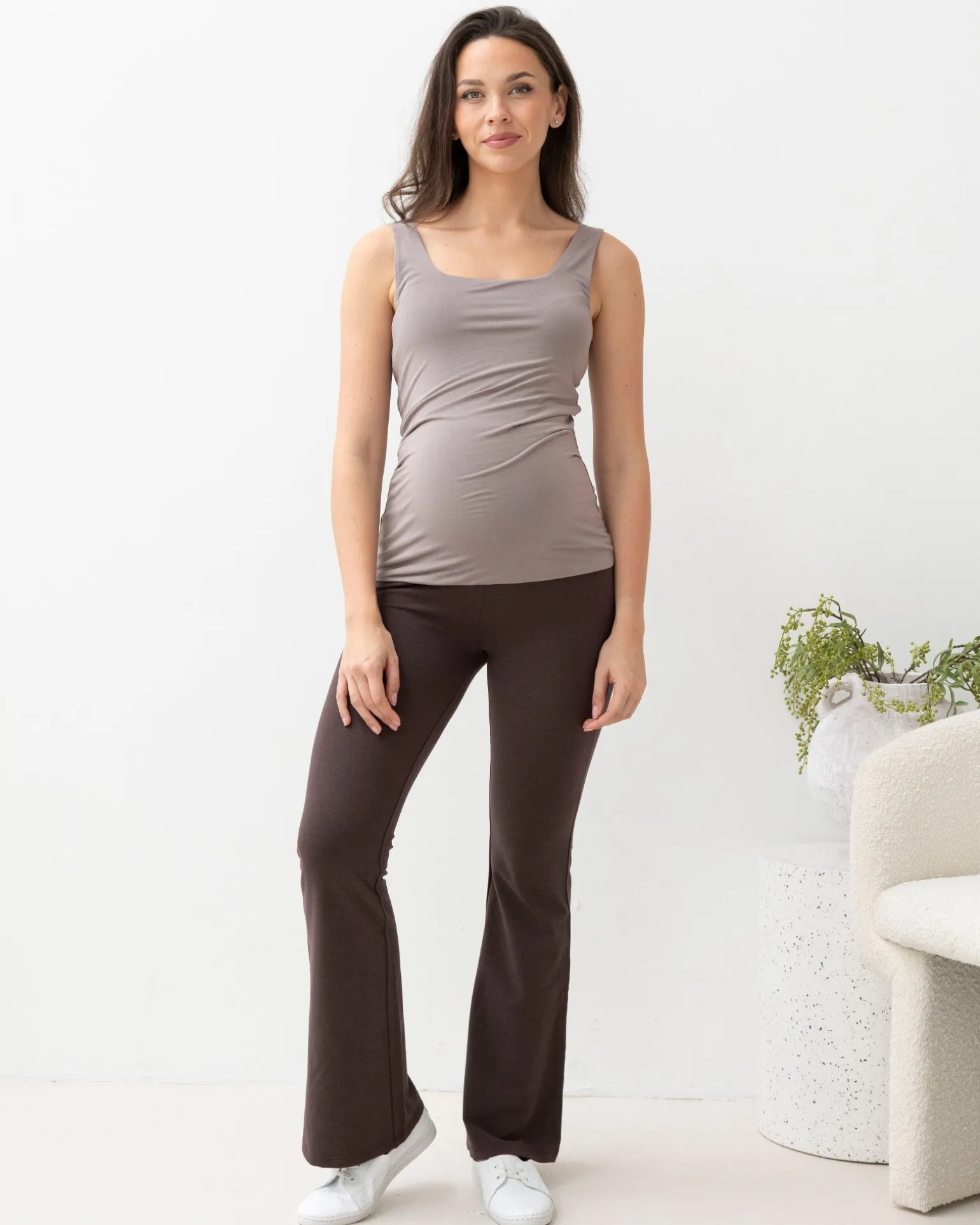 New Deluxe Flare Bamboo Legging in Cocoa