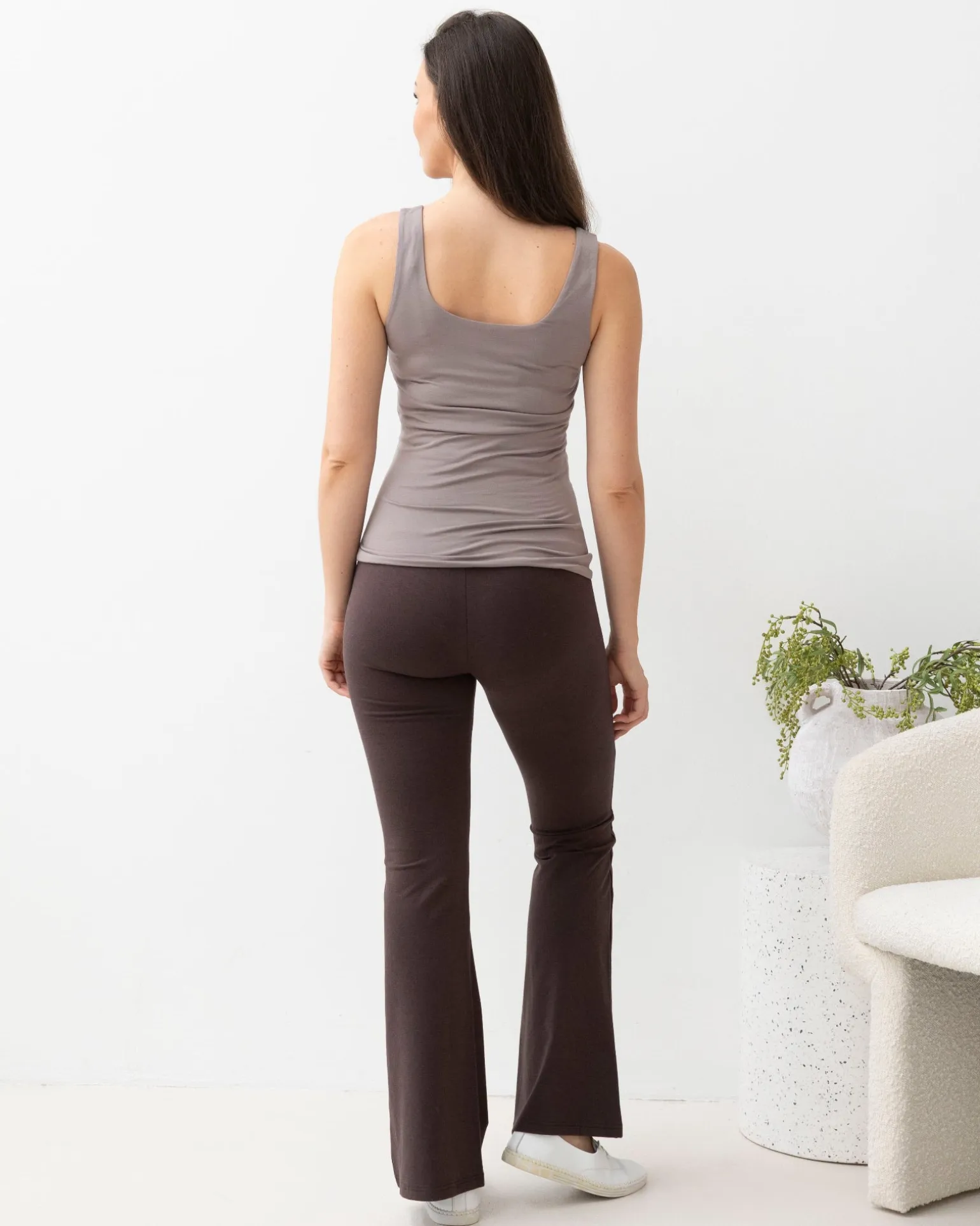 New Deluxe Flare Bamboo Legging in Cocoa