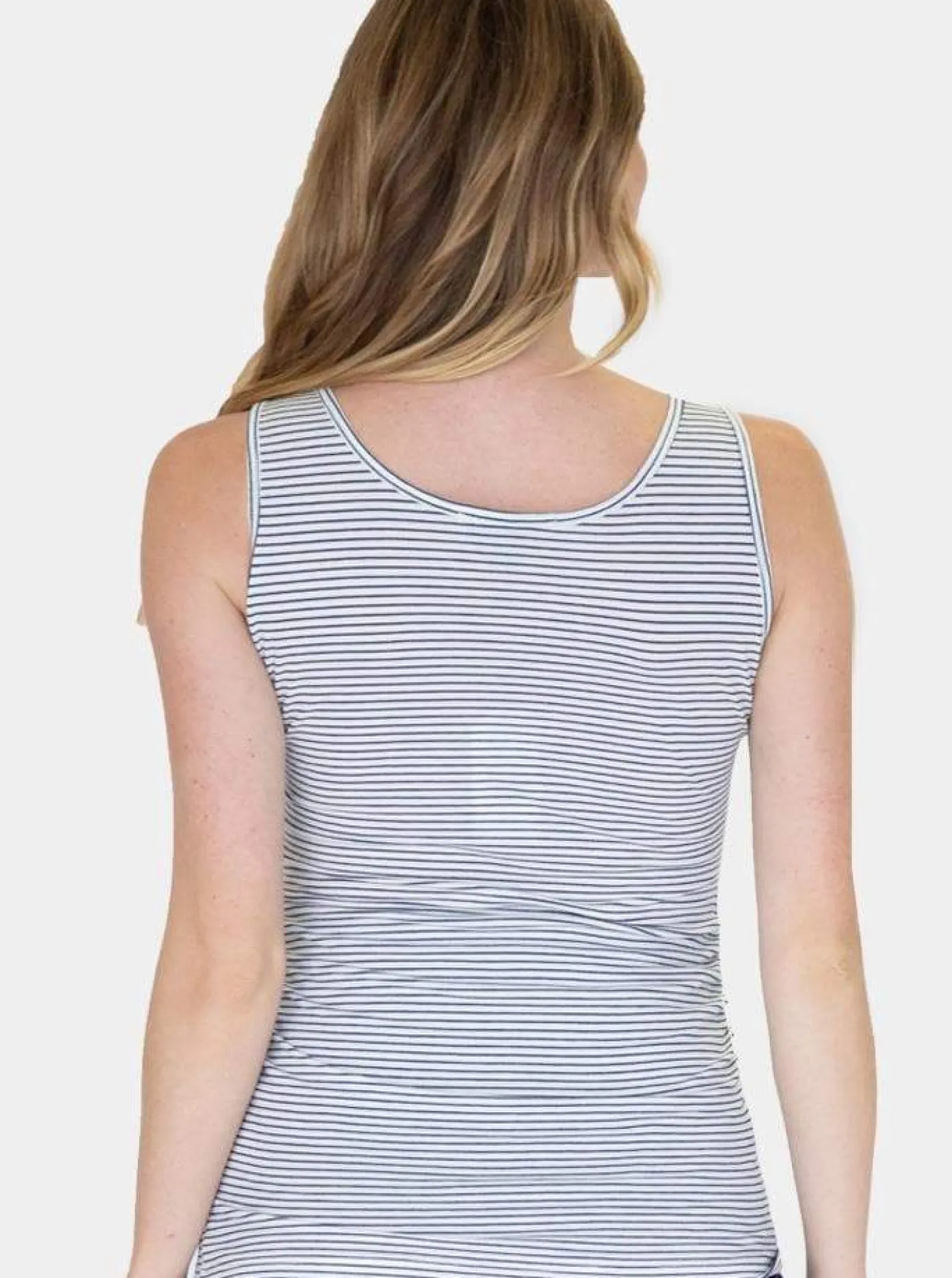 Nursing Pull Up Tank Top in Stripes