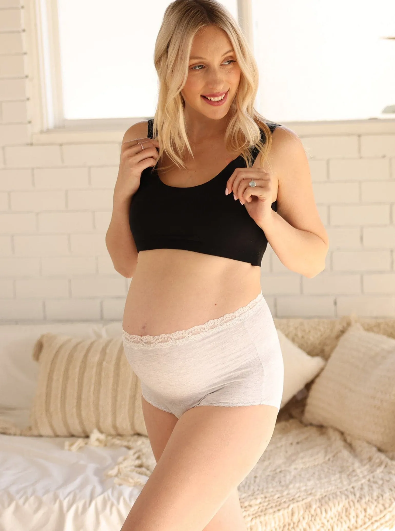 2-pack - Gracie Bamboo Maternity Underwear in Grey/Navy