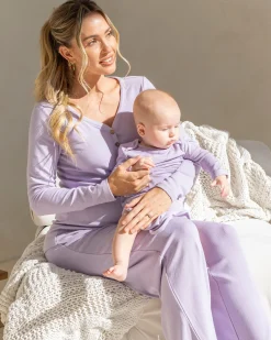 3-Piece Isabelle Maternity Loungewear/ Sleepwear PJ set - Lavender