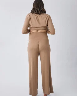 3-Piece Isabelle Maternity Sleepwear PJ set-Taupe