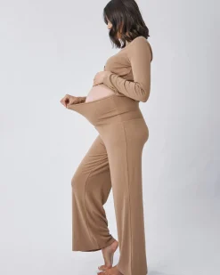 3-Piece Isabelle Maternity Sleepwear PJ set-Taupe