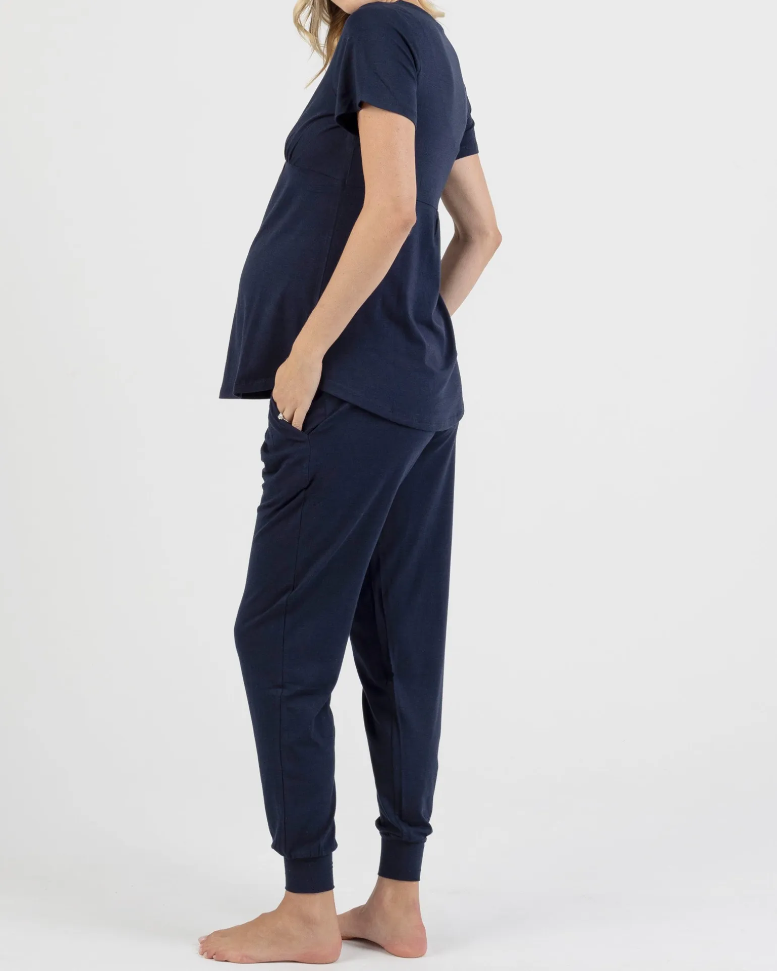2-Piece Kyra Maternity Loungewear/Sleepwear PJ set - Navy