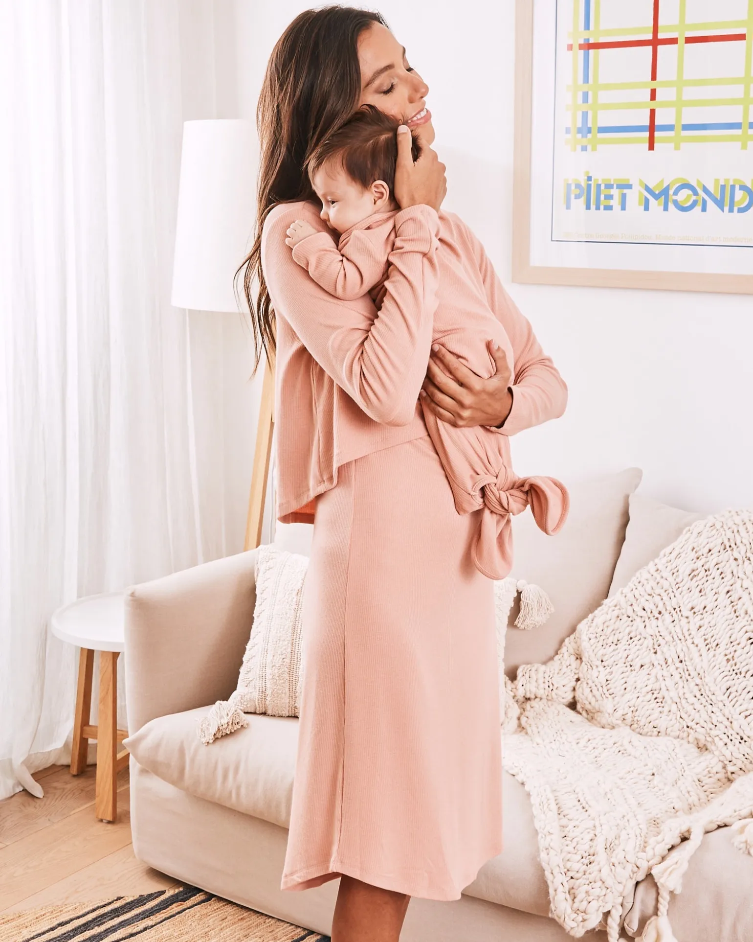 2-Piece Leah Maternity Loungewear/ Sleepwear Set - Dusty Pink