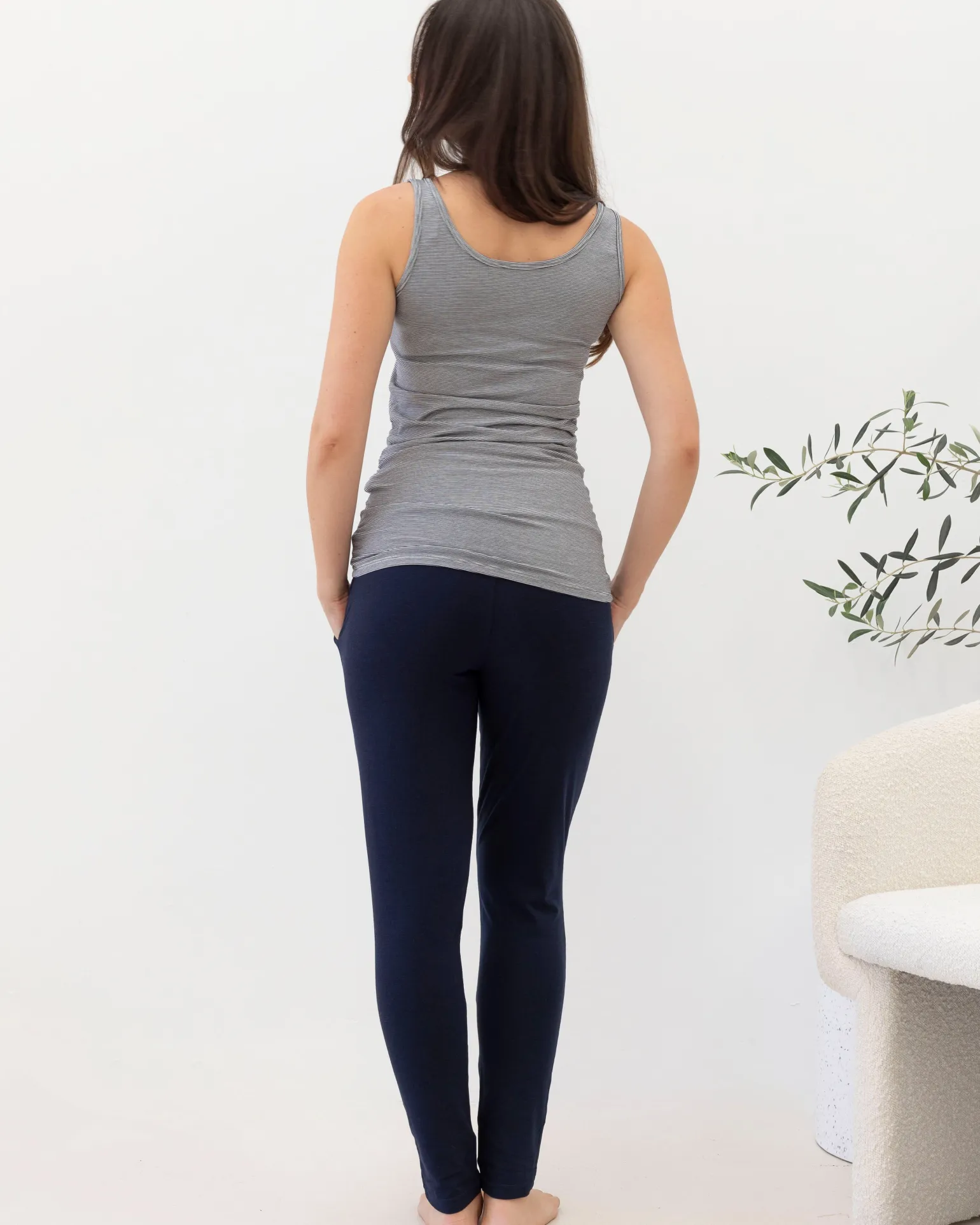 Silvia "Street to Home" Bamboo Maternity 3 Piece Outfit Set in Navy