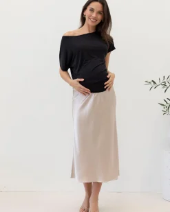 Stephany Satin Maternity Skirt