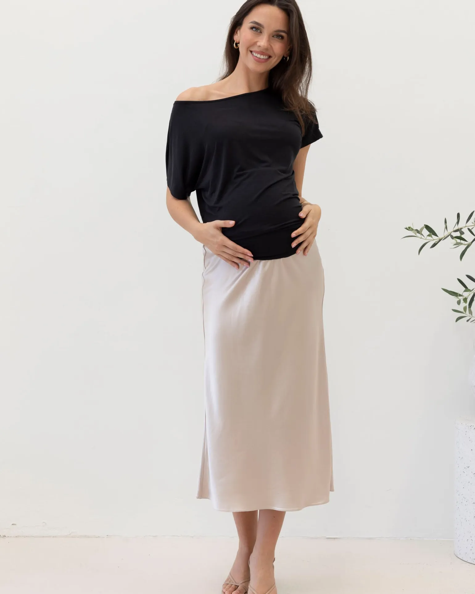 Stephany Satin Maternity Skirt