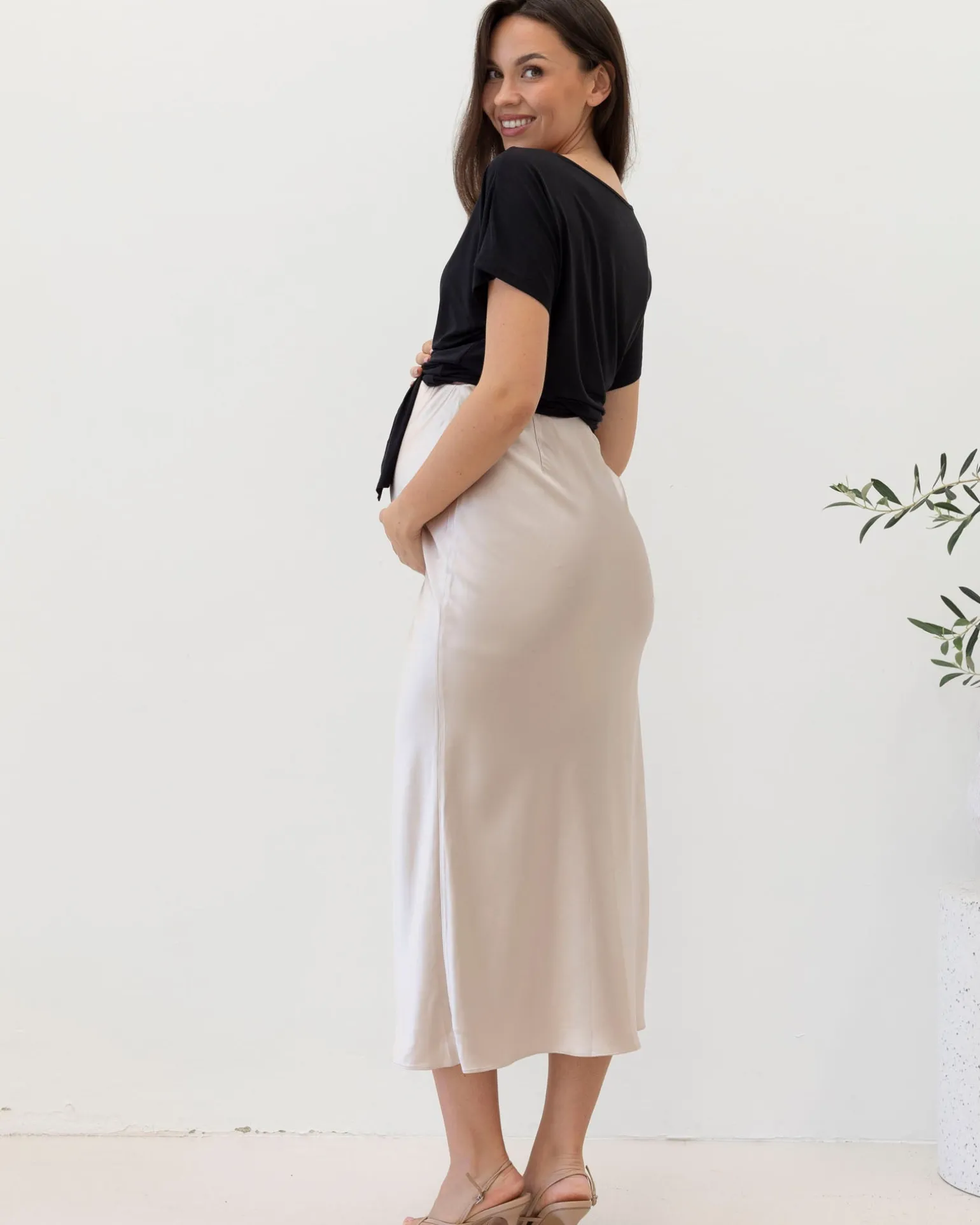 Stephany Satin Maternity Skirt