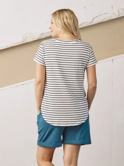 Summer Cotton Maternity Shorts in Breezy Blue
