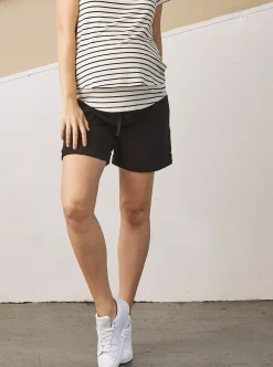 Summer Cotton Maternity Shorts in Black
