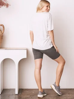 Versatile Cotton Maternity Shorts - Charcoal